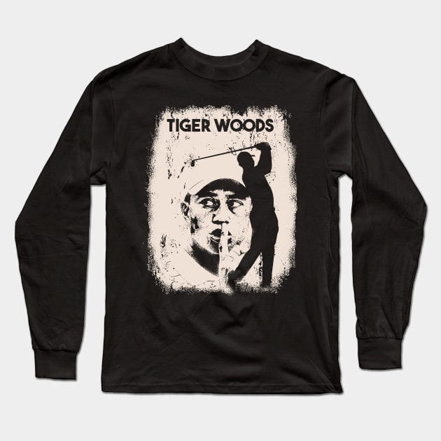 Vintage Distressed Tiger Woods Long Sleeve T-Shirt by Yopi